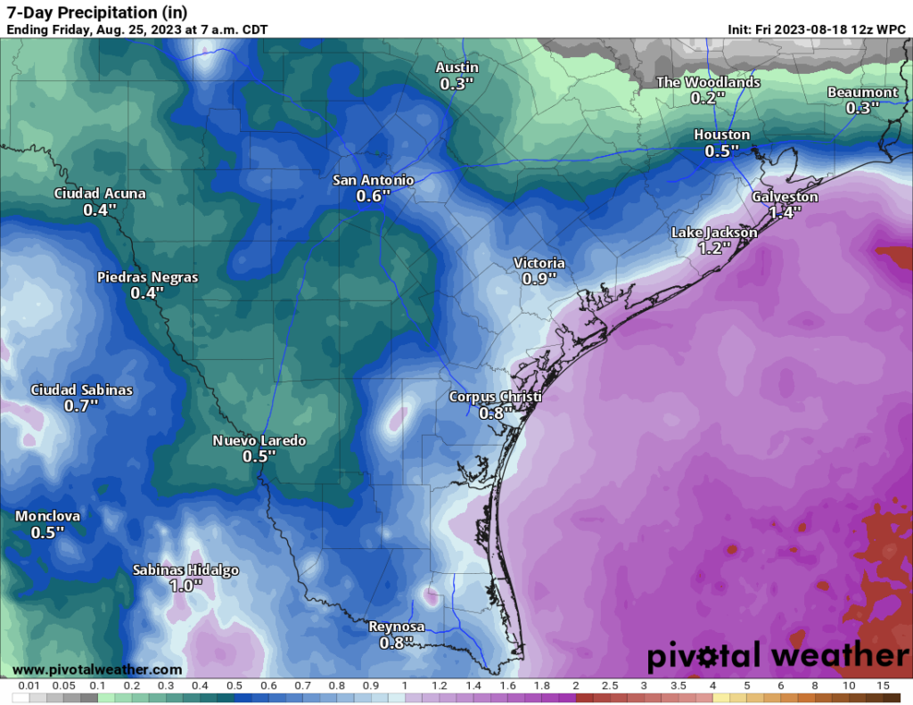 August 18 2023 Outlook Atlantic potpourri Texas rain chances