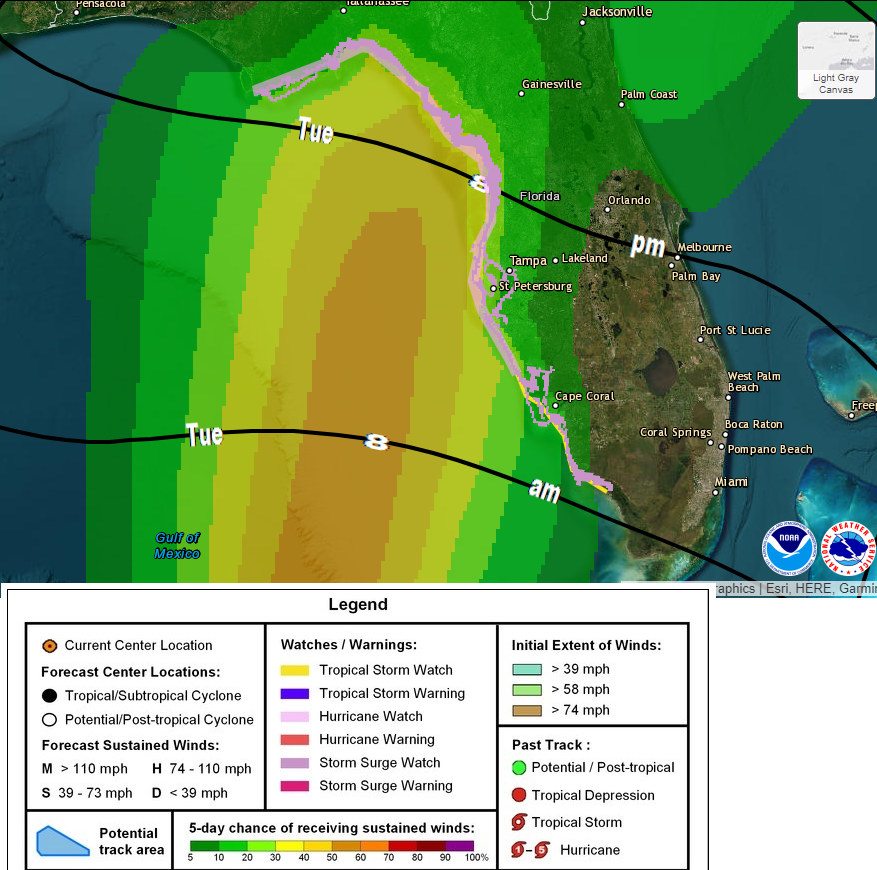 Hurricane and storm surge watches posted along the Florida Gulf Coast ...