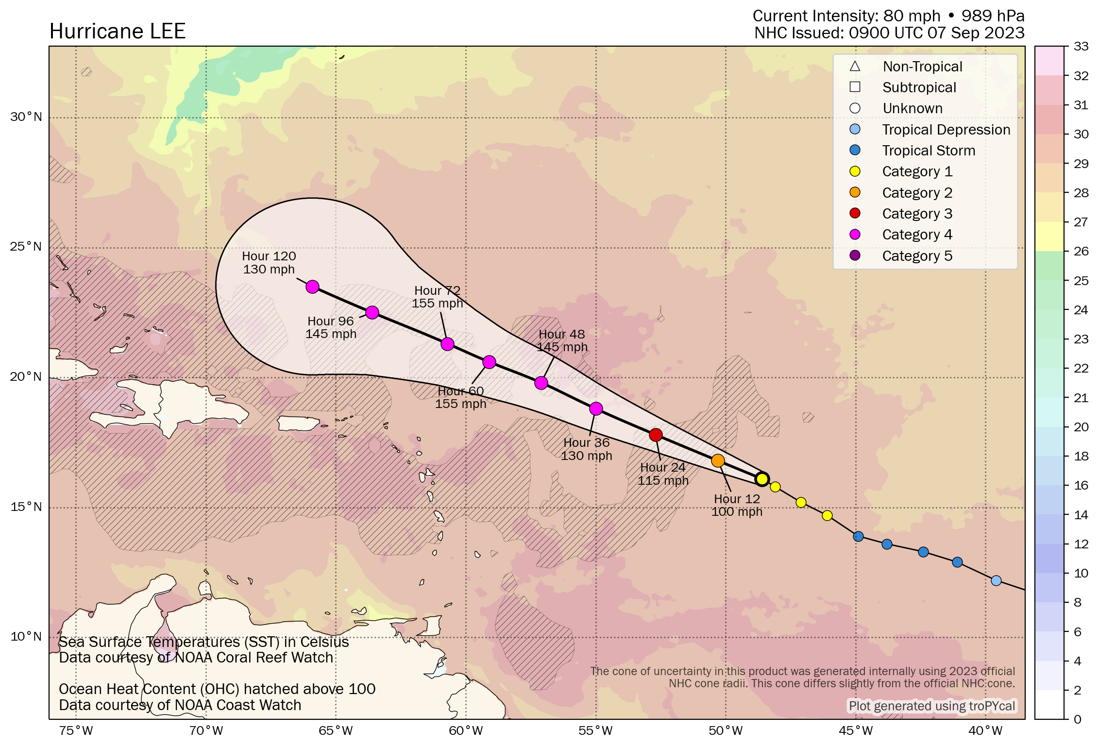 Lee close to hurricane strength in Atlantic, Expected to rapidly intensify