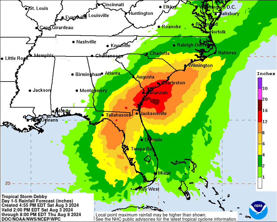 Tropical Storm Debby forms, poised to track into Florida and then